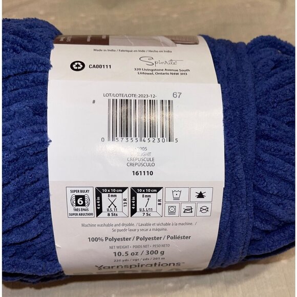 2 Skeins Bernat Blanket Super Bulky Wt Yarn Color Twilight Dye Lot 2023-12-67 - Picture 4 of 10